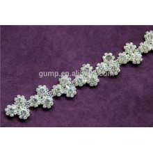 Apprendable Bling Bling Luxe Rhinestone Crystal Silver Applique Chaîne Bridal Trim